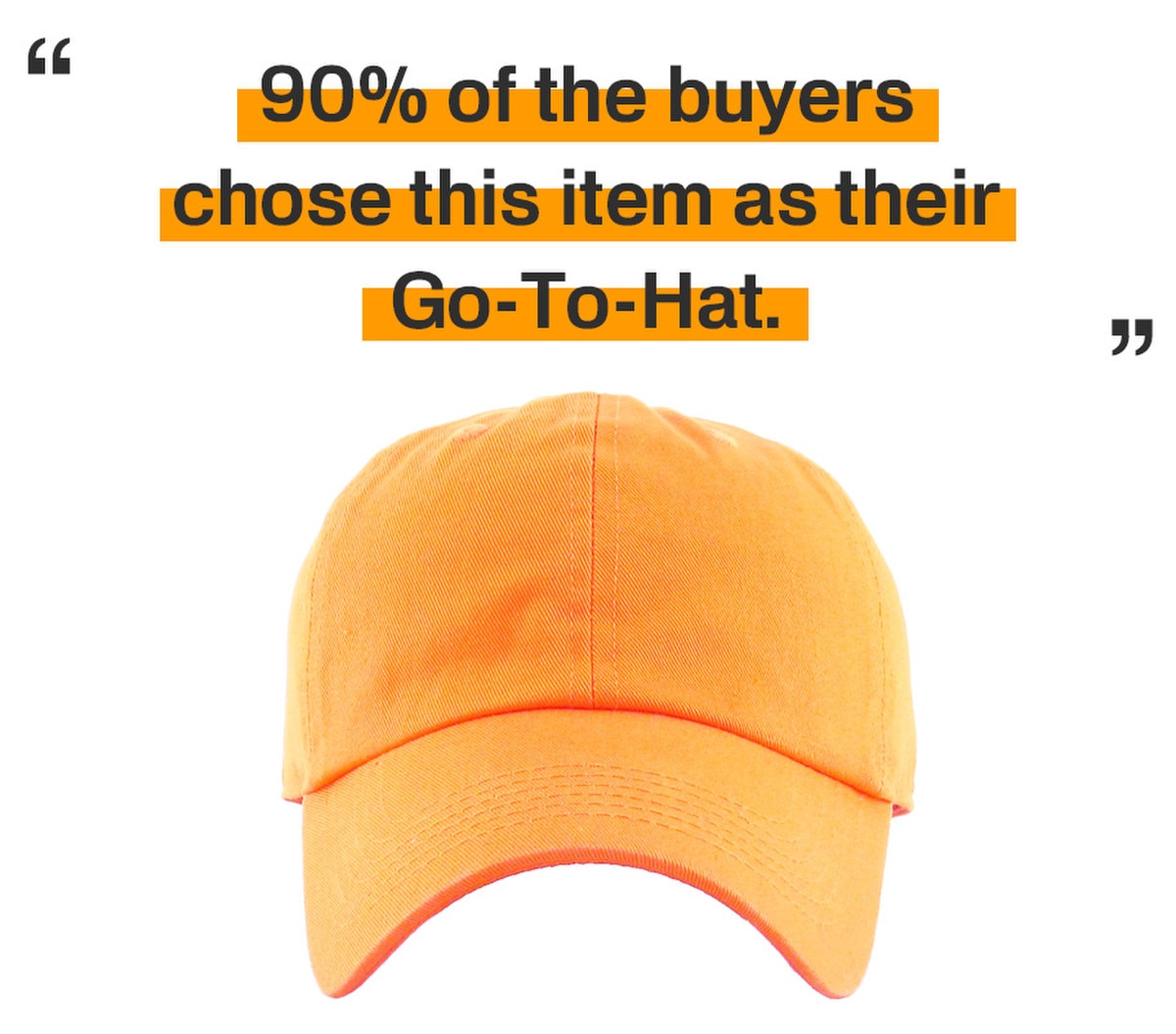 Pastel Orange Low Profile Baseball Caps Front View